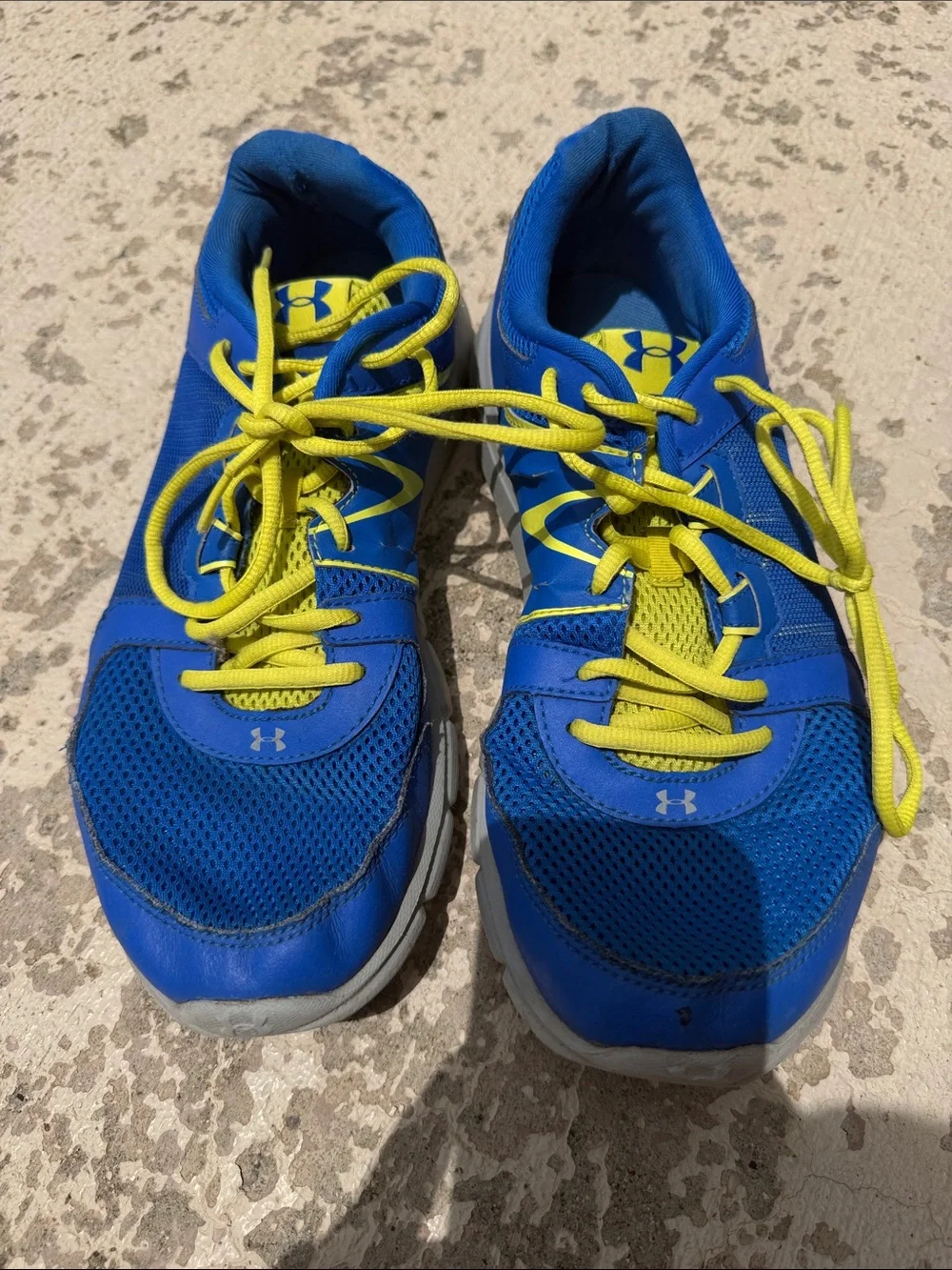 Under Armour Blue Athletic Sneakers with Yellow Laces